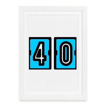 40. 40 YEARS. 40th ANNIVERSARY. 40 YEARS ANNIVERSARY. - Framed poster (27 × 37 cm) - white - Front