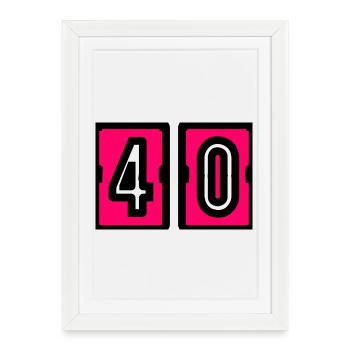 40. 40 YEARS. 40th ANNIVERSARY. 40 YEARS ANNIVERSARY. - Framed poster (27 × 37 cm) - white - Front