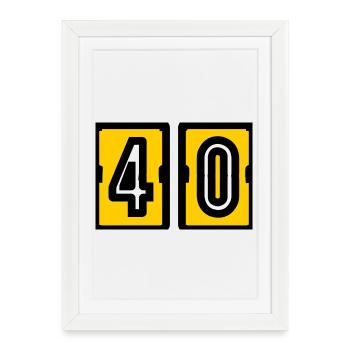 40. 40 YEARS. 40th ANNIVERSARY. 40 YEARS ANNIVERSARY. - Framed poster (27 × 37 cm) - white - Front