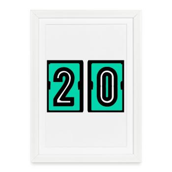 20. 20 YEARS. 20th ANNIVERSARY. 20 YEARS ANNIVERSARY. - Framed poster (27 × 37 cm) - white - Front