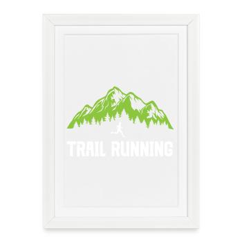 Course sur sentier - Affiche encadrée (27 × 37 cm) - blanc - Devant
