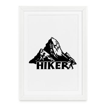 Hiker - Mountain Hike [Black] - Framed poster (27 × 37 cm) - white - Front