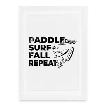 Surfeur drôle - Affiche encadrée (27 × 37 cm) - blanc - Devant