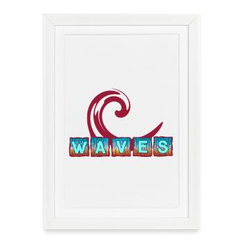 Abstract ocean wave art - surfer design - Framed poster (27 × 37 cm) - white - Front