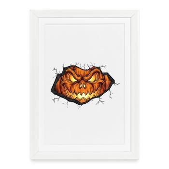 Citrouille féroce aux dents pointues - Affiche encadrée (27 × 37 cm) - blanc - Devant