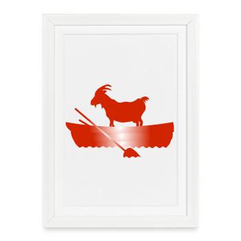G.O.A.T. Goat in the boat - Framed poster (27 × 37 cm) - white - Front