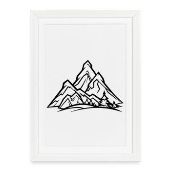 Montagnes - Affiche encadrée (27 × 37 cm) - blanc - Devant