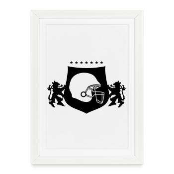Emblème du logo du football - Affiche encadrée (27 × 37 cm) - blanc - Devant