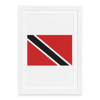 Drapeau de Trinité-et-Tobago - Affiche encadrée (27 × 37 cm) - blanc - Devant