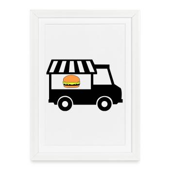 Street food truck - Framed poster (27 × 37 cm) - white - Front