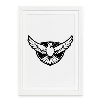 Colombe, Liberté, Paix - Affiche encadrée (27 × 37 cm) - blanc - Devant