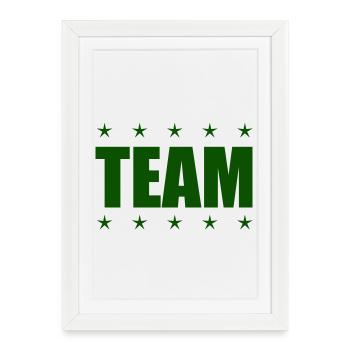 Équipe avec des stars - Affiche encadrée (27 × 37 cm) - blanc - Devant