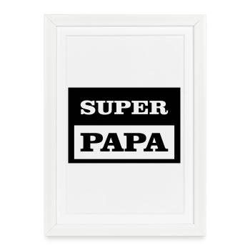 SUPER PAPA - Affiche encadrée (27 × 37 cm) - blanc - Devant