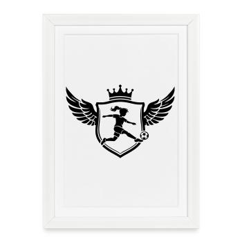 Blason des footballeurs Soccer Girls - Affiche encadrée (27 × 37 cm) - blanc - Devant