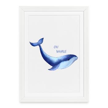 jolie baleine - Affiche encadrée (27 × 37 cm) - blanc - Devant