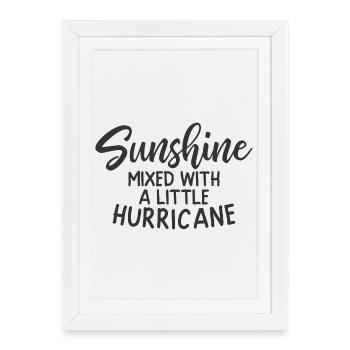 Soleil mêlé à un petit ouragan - Affiche encadrée (27 × 37 cm) - blanc - Devant