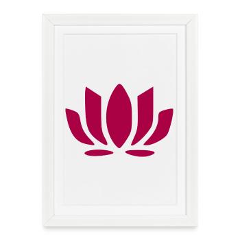 Fleur de lotus Fleur de lotus Fleur rouge Fleurs de nénuphar - Affiche encadrée (27 × 37 cm) - blanc - Devant