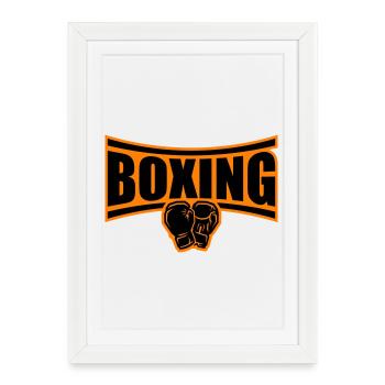Boîtes de boxe - Affiche encadrée (27 × 37 cm) - blanc - Devant