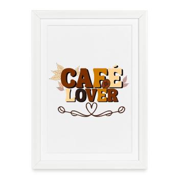 Café lover - Affiche encadrée (27 × 37 cm) - blanc - Devant