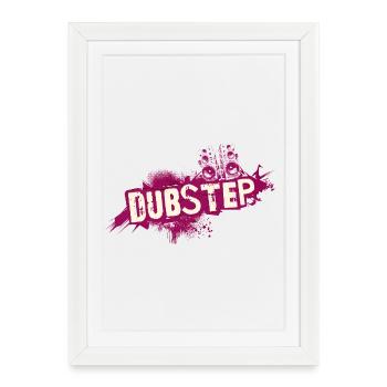 Dubstep graffiti grunge - Affiche encadrée (27 × 37 cm) - blanc - Devant
