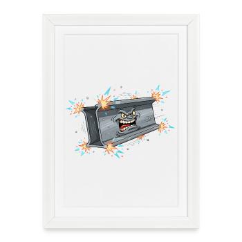 Dumpster Rage Streetwear - Affiche encadrée (27 × 37 cm) - blanc - Devant