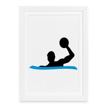 Water polo - Framed poster (27 × 37 cm) - white - Front