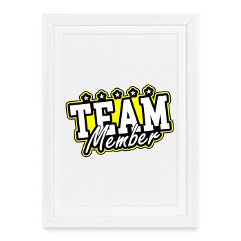 Team Member - Framed poster (27 × 37 cm) - white - Front