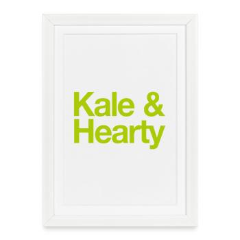 Chou kale et Joyeuse Légume Copieuse - Affiche encadrée (27 × 37 cm) - blanc - Devant