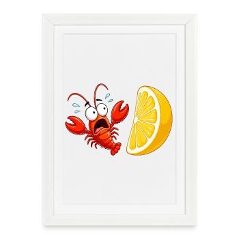 Spectacle de crabe agrume - Affiche encadrée (27 × 37 cm) - blanc - Devant