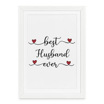 Best Husband ever cute Typography Gift - Framed poster (27 × 37 cm) - white - Front