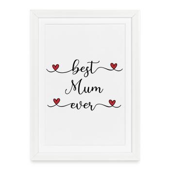 Meilleur cadeau de cœur de maman de tous les temps - Affiche encadrée (27 × 37 cm) - blanc - Devant