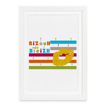 BiZouH de Breizh .... - Affiche encadrée (27 × 37 cm) - blanc - Devant