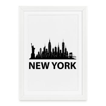 Horizon de New York - Affiche encadrée (27 × 37 cm) - blanc - Devant