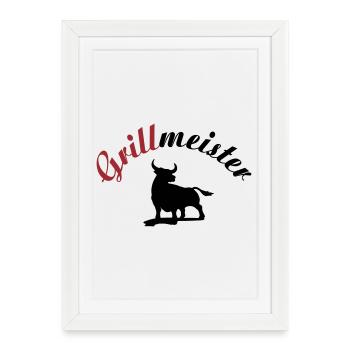 Maître de gril - Affiche encadrée (27 × 37 cm) - blanc - Devant