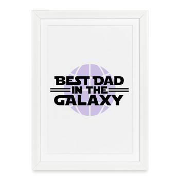 Le meilleur papa dans la galaxie - Affiche encadrée (27 × 37 cm) - blanc - Devant