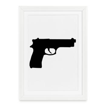 Gun - Framed poster (27 × 37 cm) - white - Front