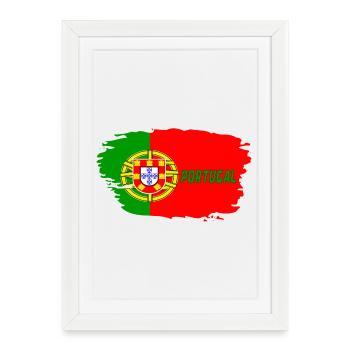 Portugal Drapeau / Cadeau Lisbonne Europe occidentale - Affiche encadrée (27 × 37 cm) - blanc - Devant