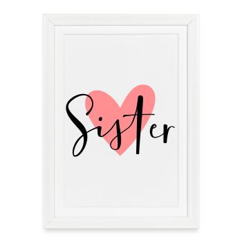 Soeur Coeur Soeur Coeur Chers frères et soeurs - Affiche encadrée (27 × 37 cm) - blanc - Devant