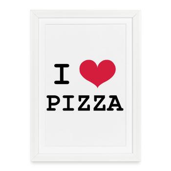 I Love Pizza - Affiche encadrée (27 × 37 cm) - blanc - Devant