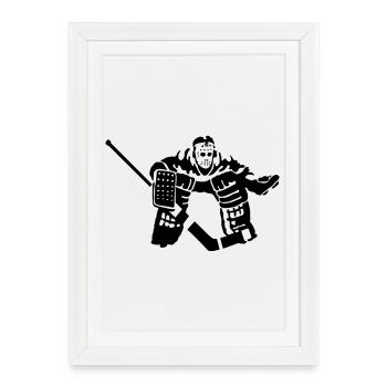 hockey goal keeper - Framed poster (27 × 37 cm) - white - Front