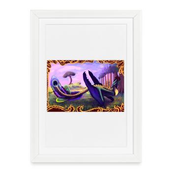 Dinosaure - Affiche encadrée (27 × 37 cm) - blanc - Devant