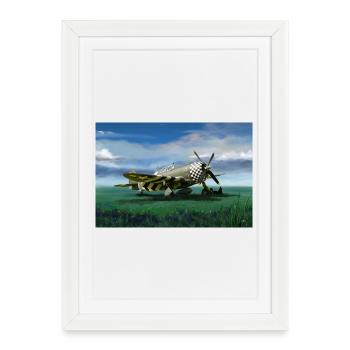 Thunderbolt P-47 - Affiche encadrée (27 × 37 cm) - blanc - Devant