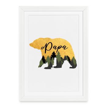 Papa ours pour la fête des pères - Affiche encadrée (27 × 37 cm) - blanc - Devant