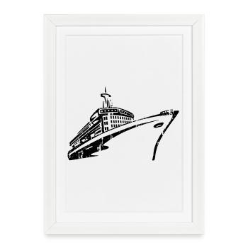 Bateau de croisière Navire de croisière Luxe - Affiche encadrée (27 × 37 cm) - blanc - Devant