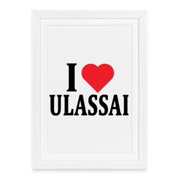 T-shirt I love Ulassai t-shirt Sardinia - Framed poster (27 × 37 cm) - white - Front