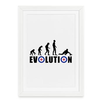 EVOLUTION CURLING Curling Gift Winter - Framed poster (27 × 37 cm) - white - Front
