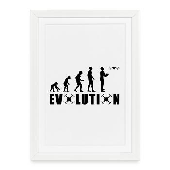 EVOLUTION DRONE Cadeau Pilote au sol Vol - Affiche encadrée (27 × 37 cm) - blanc - Devant