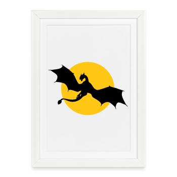 Dragon for the sun - change the colors - Framed poster (27 × 37 cm) - white - Front