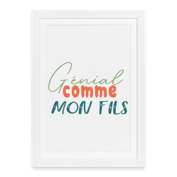 Génial comme mon fils tenue assortie pour famille - Affiche encadrée (27 × 37 cm) - blanc - Devant