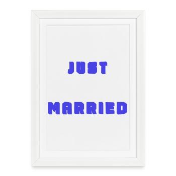 COUPLE. JUST MARRIED. EVJF. SAINT VALENTIN. MARIES - Affiche encadrée (27 × 37 cm) - blanc - Devant